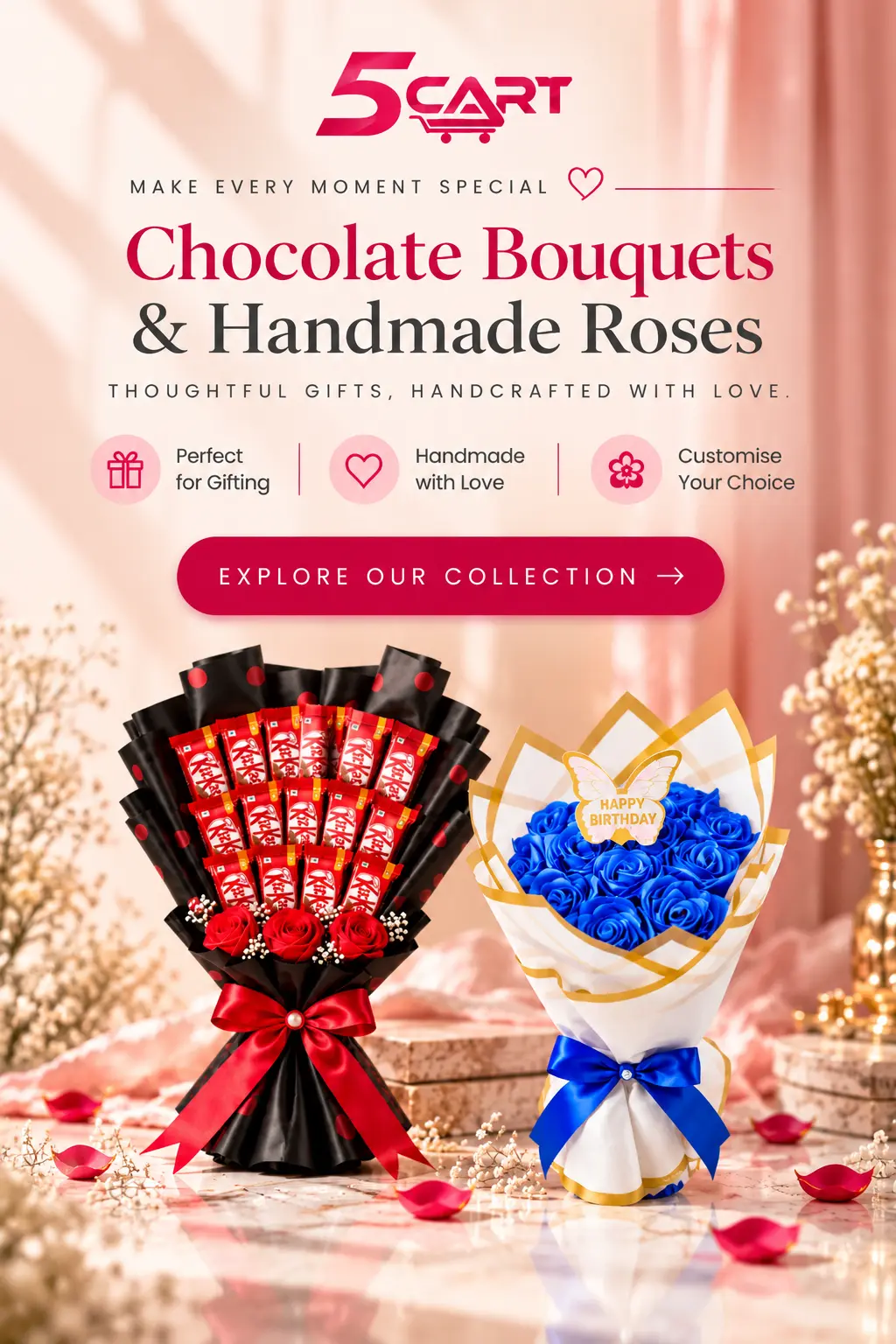 chocolate bouquets & handmade roses (2)