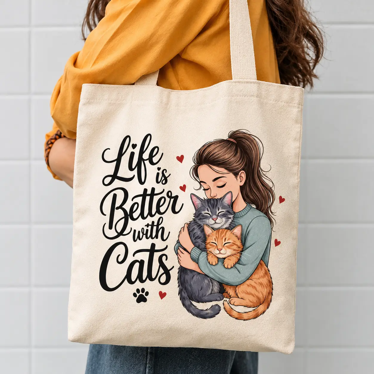 life is better with cats tote