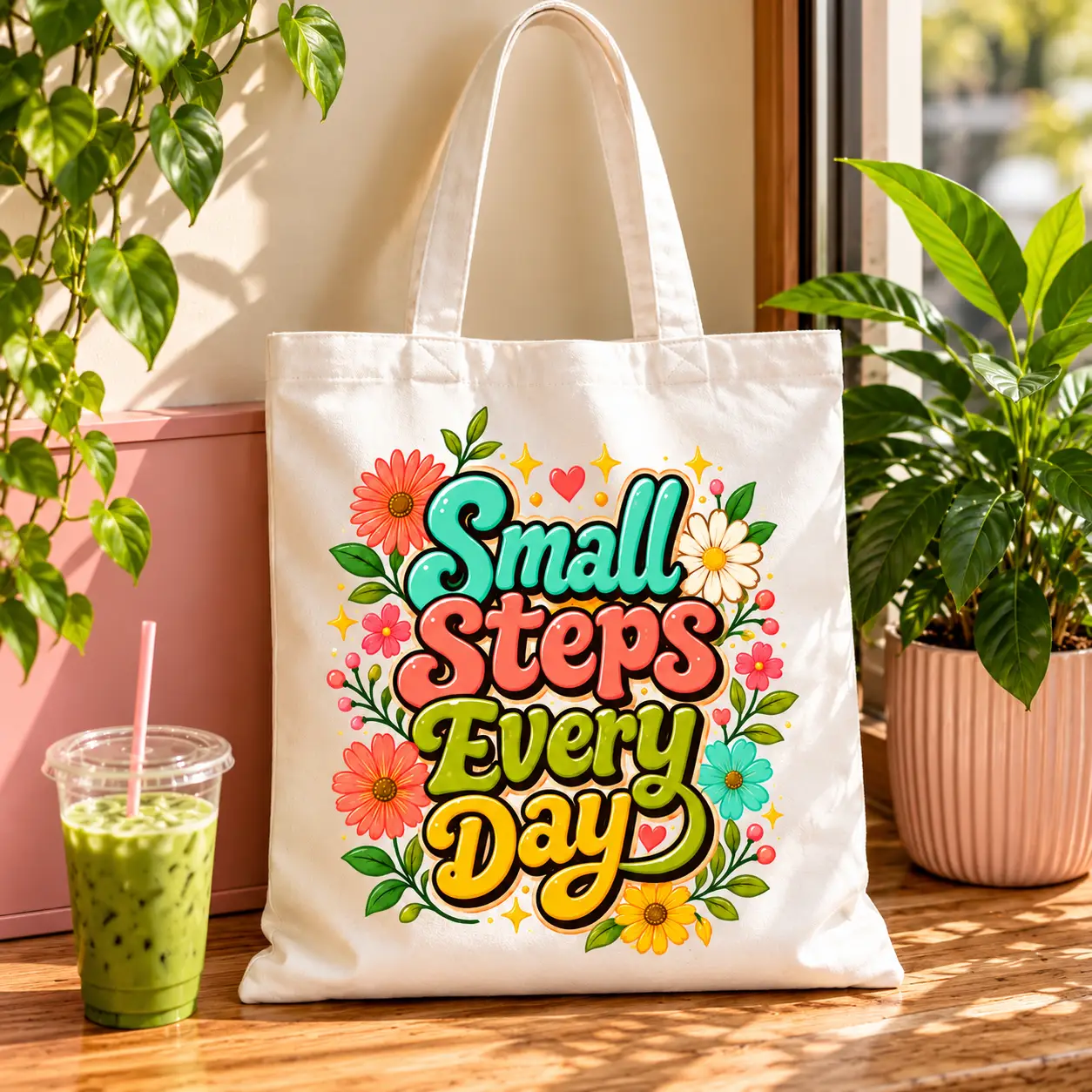 small steps every day tote